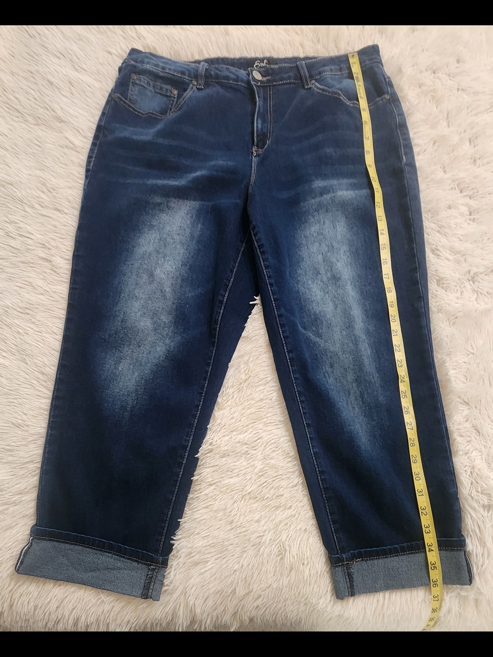 Earl Jeans Boyfriend Jeans - Dark Blue with Faded Highlights